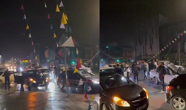 Bursa'da asker konvoyu yolu kapattı, çiftetelli oynadılar