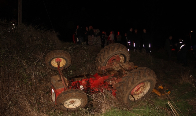 Çan’da takla atan traktör ters döndü: 1 yaralı