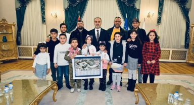 Filistinli çocuklardan Başkan Aktaş’a ziyaret