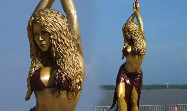 Kolombiya'da Shakira'nın bronz heykeli dikildi