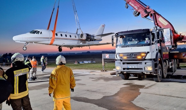 Özel jet pistten çıktı