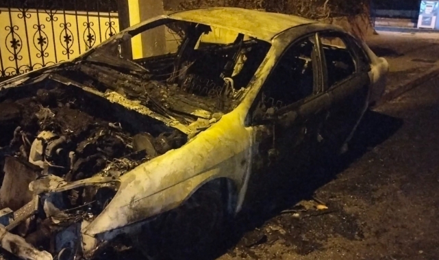Park halindeki otomobil alevlere teslim oldu