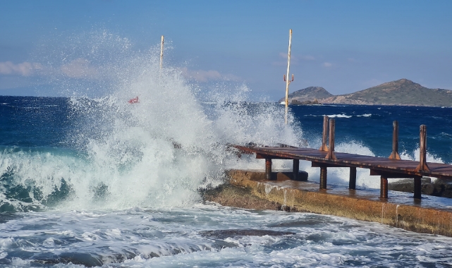Bodrum’da fırtına etkili oldu