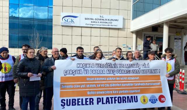 Bursa'da kamu emekçileri zammı protesto etti!