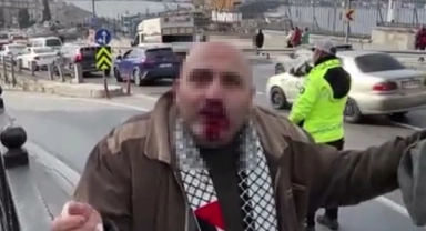 Galata Köprüsü'ndeki yürüyüşten dönen vatandaş saldırıya uğradı