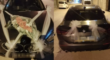 Gelin arabasından çıkanlar şaşkına çevirdi!