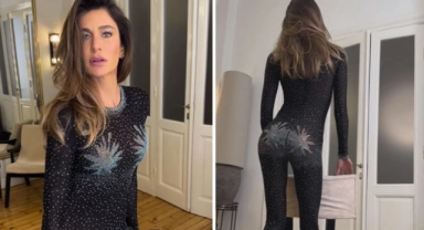 Işıltılı tulumuyla nefesleri kesti!