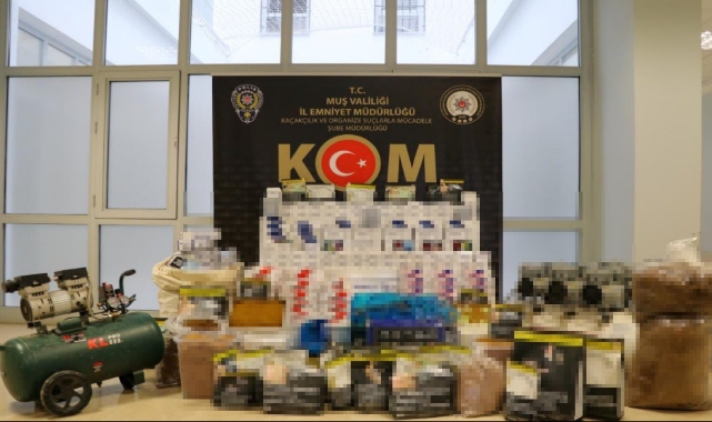 Muş'ta bandrolsüz sigara ve tütün ürünleri ele geçirildi