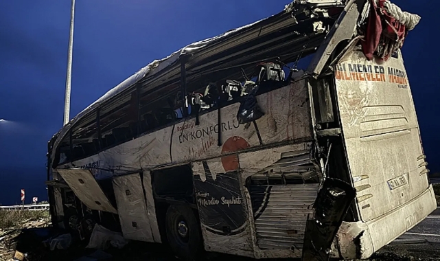 Otobüs şoförü ölüm virajına 3 kat hızlı girmiş!