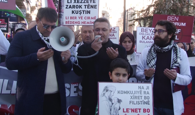 Siirt’te sağlık çalışanları Filistin için tek yürek oldu