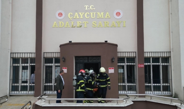 Adliye'de gerçeğini aratmayan tatbikat
