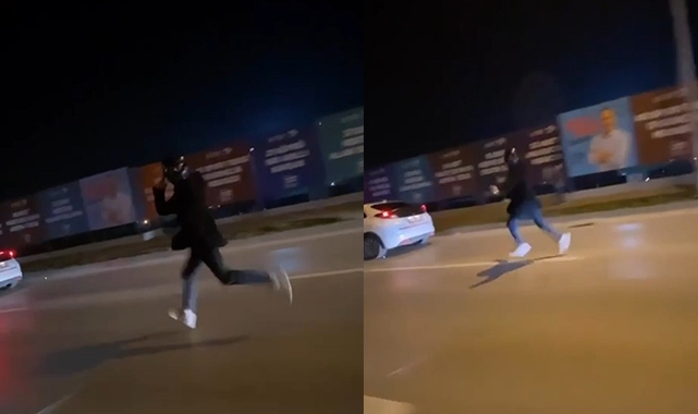 Bursa'da hayali motosikleti ile otomobil solladı