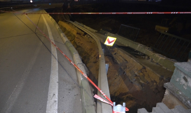 Bursa'da yol çöktü! Ulaşım bir süreliğine trafiğe kapatıldı