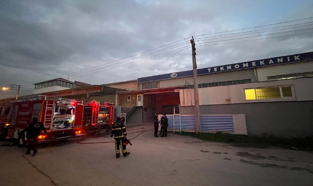 Çelik konstrüksiyon imalatı yapılan iş yerinde yangın