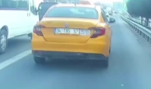 Emniyet şeridini ihlal eden taksiciye ceza yağdı
