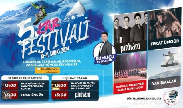 Hakkari’de 5. kar festivali heyecanı başlıyor