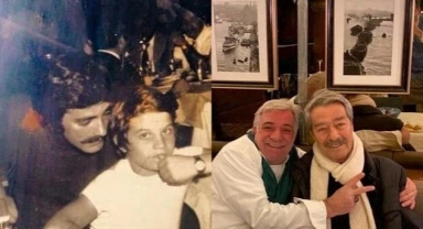 Kadir İnanır yeğeni Levent İnanır ile bir arada