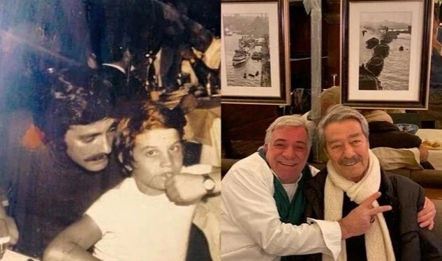 Kadir İnanır yeğeni Levent İnanır ile bir arada