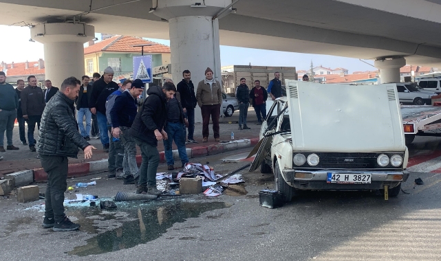 Karaman'da can pazarı! Takla atarak ters döndü