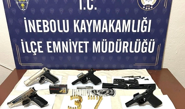 Kastamonu'da ruhsatsız tabancalar ele geçirildi