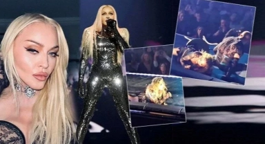 Madonna sahnede düştü