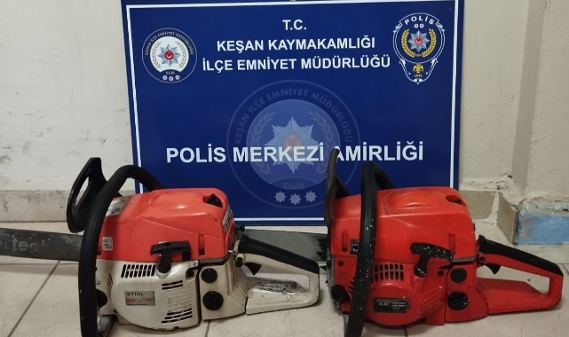 Motorlu testere hırsızları yakalandı