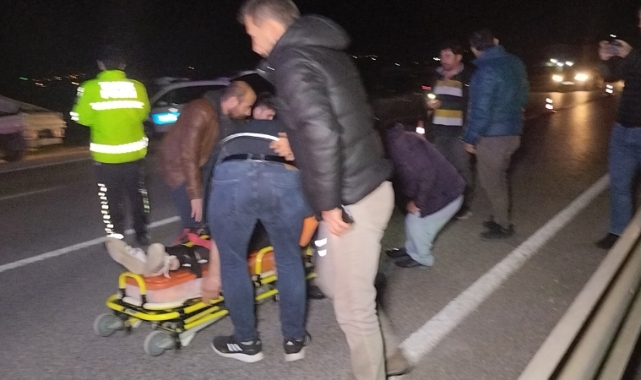 Motosiklet kontrolden çıkıp savruldu: 2 yaralı