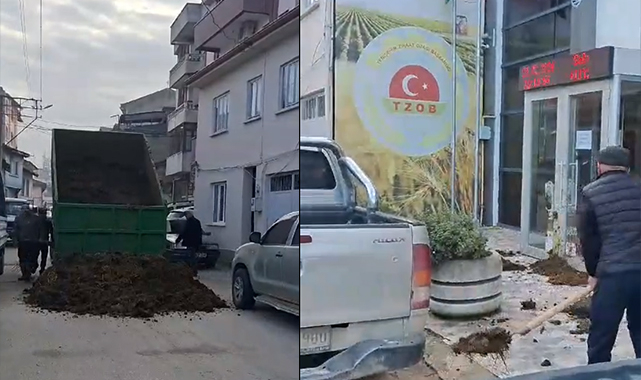 Yenişehir'de çiftçiden gübreli eylem
