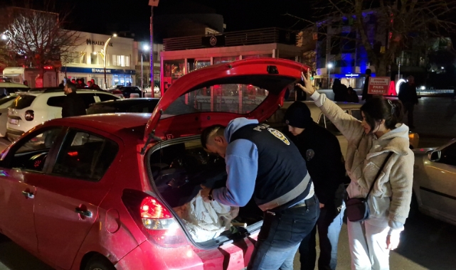 Alaca’da polisten şok uygulama