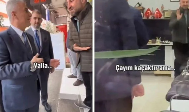 Bakan Bolat'a kaçak çay ikramı