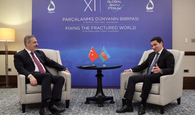 Bakan Fidan Azerbaycanlı mevkidaşı Bayramov ve Azerbaycan Cumhurbaşkanı Yardımcısı Hacıyev ile görüştü