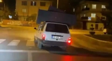 Bursa'da tehlikeli taşımacılık kamerada