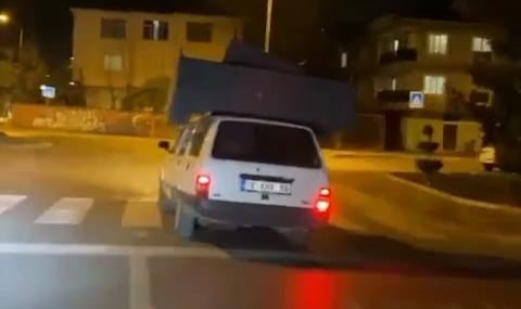 Bursa'da tehlikeli taşımacılık kamerada