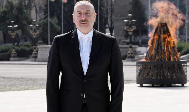 Cumhurbaşkanı Aliyev nevruz ateşini Hankendi’de yaktı