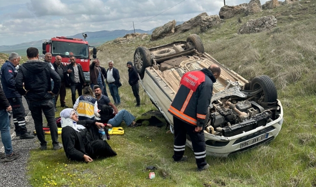 Direksiyon hakimiyetini kaybetti, takla attı