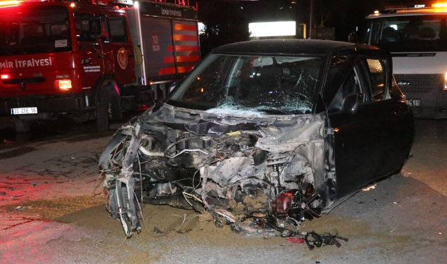 İzmir’de refüje çarpan otomobil taklalar attı: 1 ölü