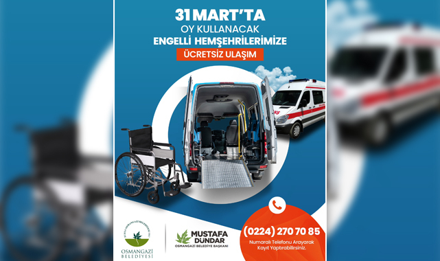 Osmangazi Belediyesi'nden engelli vatandaşlara ulaşım desteği