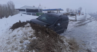 Van'da kamyonet yoldan çıktı
