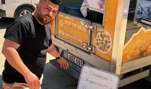 Bursa'da bir adam boşanmasını ilginç bir şekilde kutladı