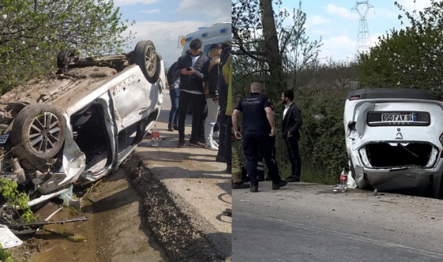 Bursa'da otomobil takla attı: 4 yaralı