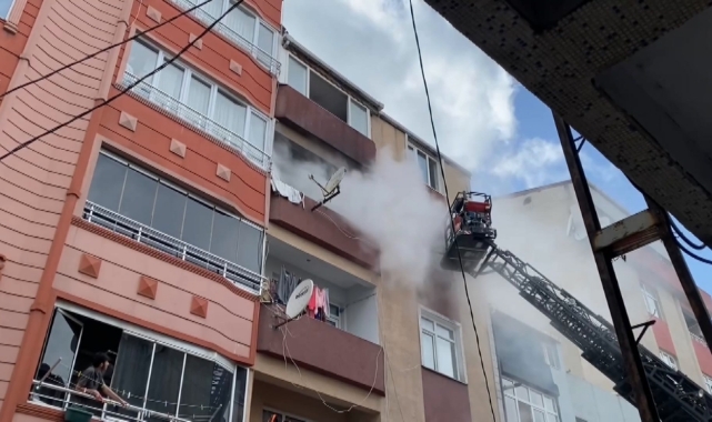 Doğalgaz sızıntısından yangın çıktı