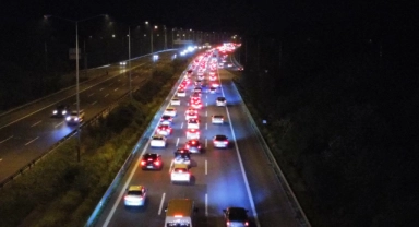 Düzce'de bayram dönüşü trafik yoğunluğu