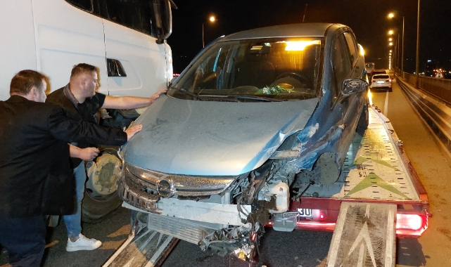 Samsun'da otomobil tır ile çarpıştı: 1 yaralı