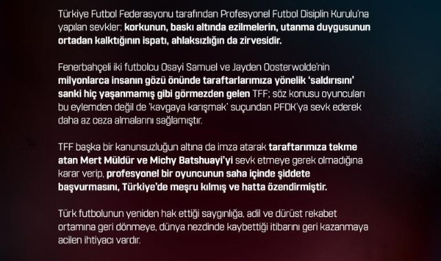Trabzonspor'dan PFDK sevklerine sert tepki