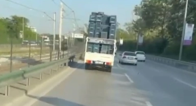 Bursa'da trafiği tehlikeye attı!