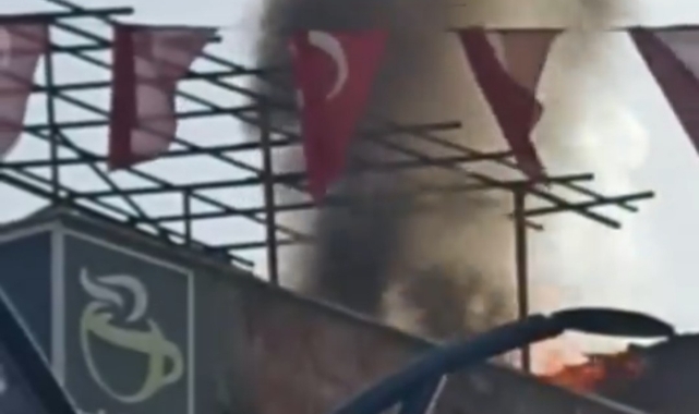 Van’da iş merkezinde korkutan yangın