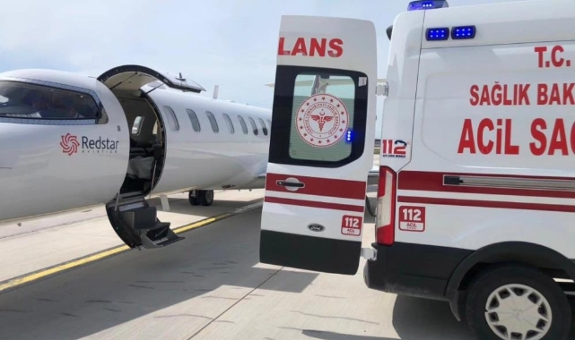 Van'da kalp hastası bebek için ambulans uçak havalandı