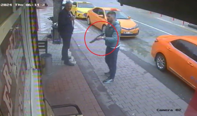 Ankara'da taksi durağına silahlı saldırı kamerada