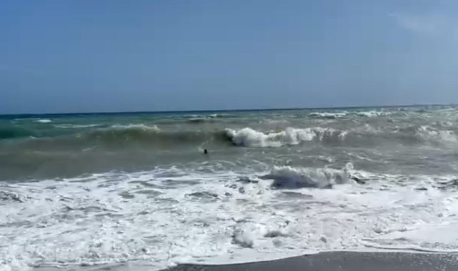Denizde mahsur kaldı, hayatını dev dalgalar kurtardı