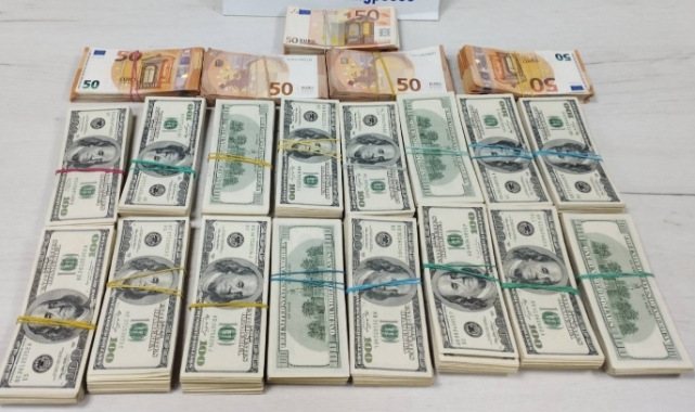Dolarları iç çamaşırına gizledi!